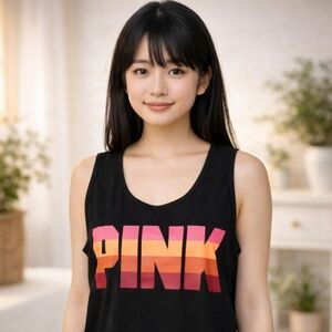 Victoria Secret PINK Size Large Tank Top Black.